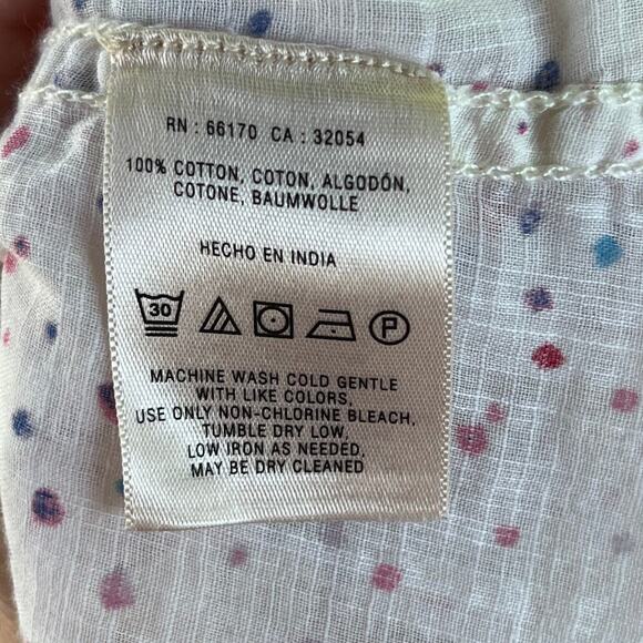 Anthropologie Meadow Rue White And Red Confetti Button Down Shirt Size 6 - Picture 11 of 11